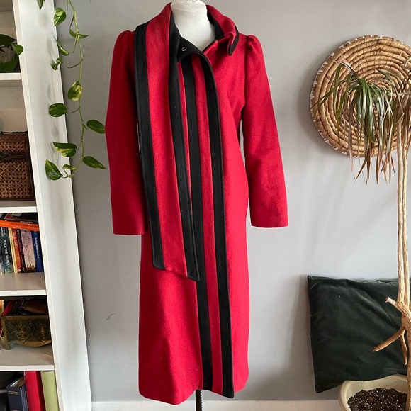 Vintage Red Wool Coat - Picture 1 of 8